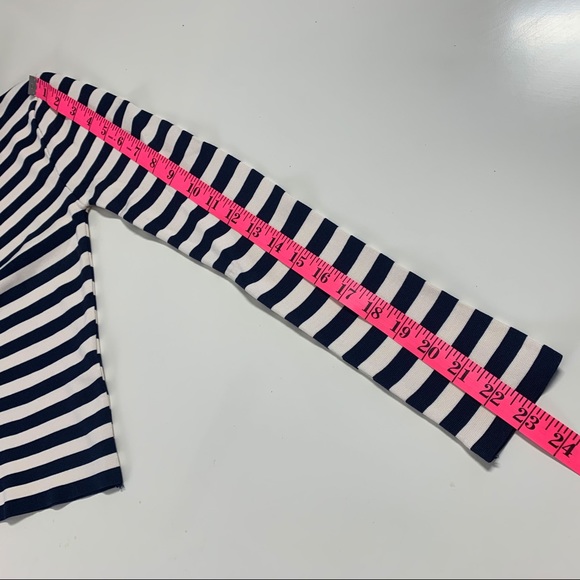 Zara navy and cream white striped king sleeve top - Picture 8 of 10